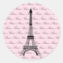 Pink and Black Paris Eiffel Tower Stickers