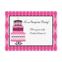 Pink and Black Party Cake Postcard