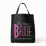 Pink and Black Personalized Bride bags