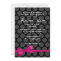 Pink and Black Polka Dot Bow Bat Mitzvah