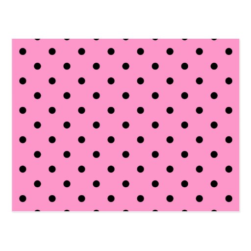 Pink And Black Polka Dot Pattern Postcard Zazzle