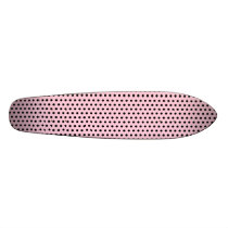 Pink and Black Polka Dot Pattern. Spotty. Custom Skate Board
