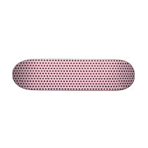 Pink and Black Polka Dot Pattern. Spotty. Skateboards