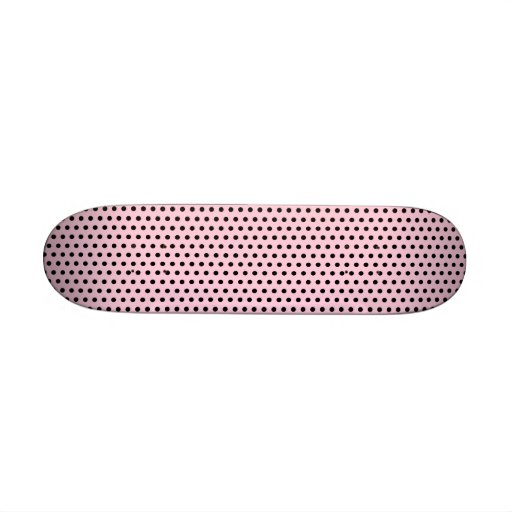 Pink and Black Polka Dot Pattern. Spotty. Skateboards