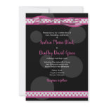 Pink and Black Polka Dots Customisable Invitation