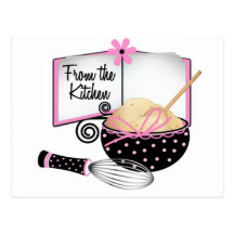 Pink and Black Recipe Card Post Card