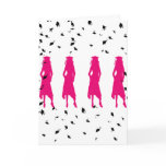 Pink and Black Silhouette Grad Card