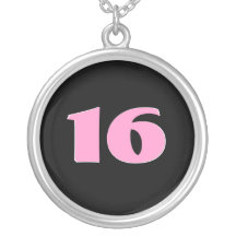 Pink and Black Sixteen Necklace