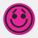 PINK AND BLACK SMILEY MAGNET