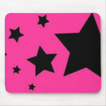 Pink and Black Star Mousepad