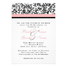 Pink and Black Wedding Invitation