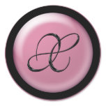 Pink And Black Wedding Monogram X Envelope Seal stickers