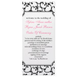pink and black Wedding program rack cards