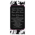 pink and black Wedding program rack cards