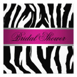 Pink and Black Zebra Bridal Shower Personalized Invitation