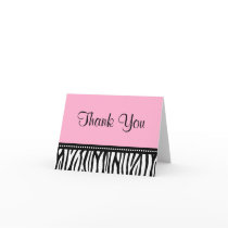Pink and Black Zebra Thank You