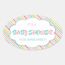 Pink and Blue Baby Shower Sticker