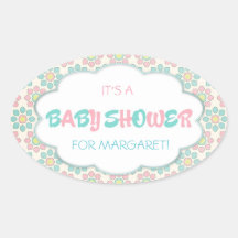 Pink and Blue Baby Shower Sticker