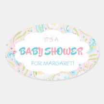 Pink and Blue Baby Shower Stickers