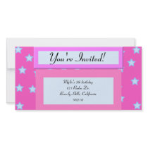 Pink and Blue Birthday Invite Photo Card