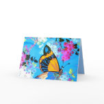 Pink and Blue Butterfly Card different text font