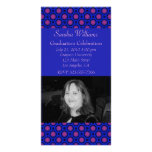 Pink and blue graduation photo greeting card