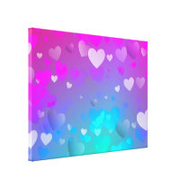 Pink and Blue Hearts Canvas Print