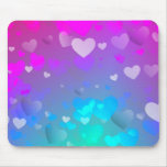 Pink and Blue Hearts mousepads
