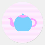 Pink and Blue Teapot Picture. Stickers