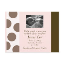 Pink and Brown Dots Postcard (Customisable)