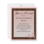 Pink and Brown Feminine Invitation