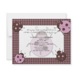 Pink and Brown Ladybug Baby Shower Invitation