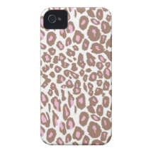 Pink and Brown Leopard Print iPhone 4 Case-Mate Cases
