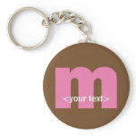 Pink and Brown Monogram - Letter M keychains