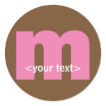 Pink and Brown Monogram - Letter M stickers