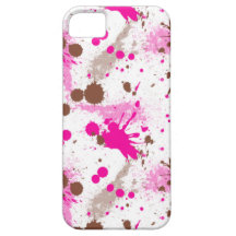 Pink and Brown Paint Splatter