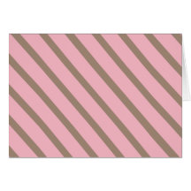 PINK AND BROWN STRIPES GREETING CARD