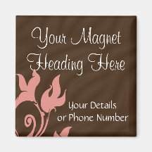 Pink and Brown Swirl Refrigerator Magnet