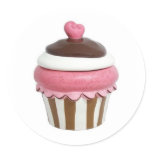 Pink and chocolate cupcake sticker sheet