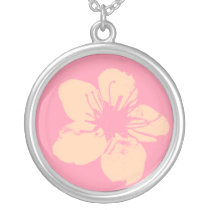 Pink and Cream Apple Blossom Necklace