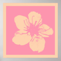 Pink and Cream Apple Blossom Poster