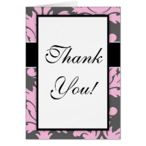 pink and deep grey large damask cards