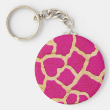 Pink and Gold Giraffe Keychains