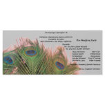 Pink and Gray Peacock Wedding Program Custom Rack Card