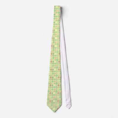 PINK AND GREEN CIRCLE PATTERN TIE by dgpaulart