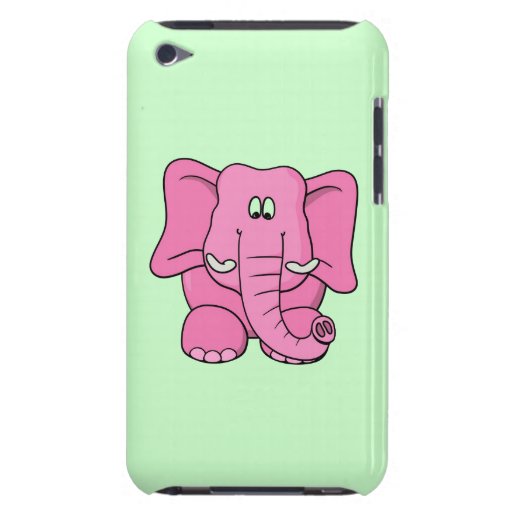 Pink and green elephant  iPod Touch case