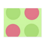 Pink and Green Polka Dots postcards