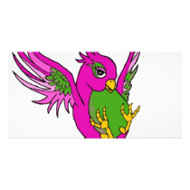 Pink and Green Swallow Photo Cards
