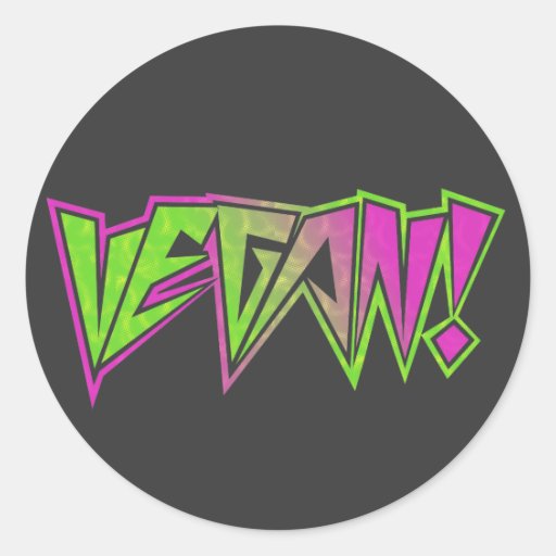 Pink and Green Vegan Stickers
