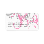 Pink and Grey Double Floral Return Address Personalized Address Label